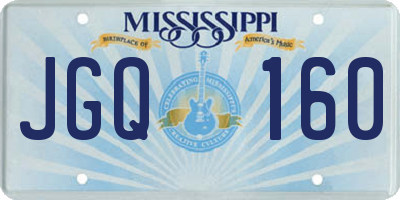MS license plate JGQ160
