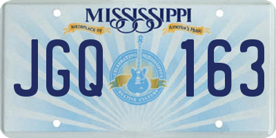 MS license plate JGQ163