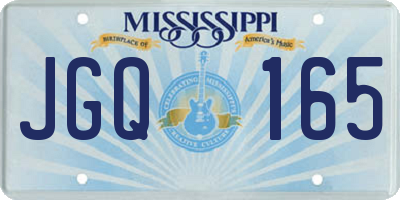 MS license plate JGQ165
