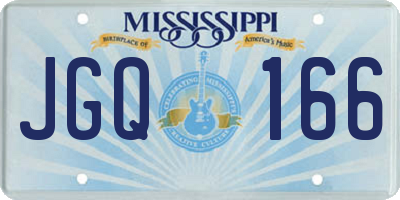 MS license plate JGQ166
