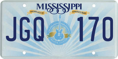 MS license plate JGQ170