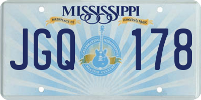 MS license plate JGQ178