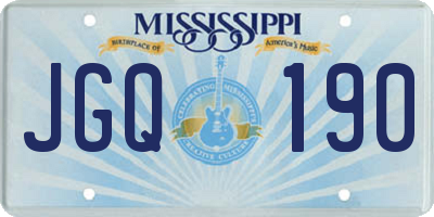MS license plate JGQ190