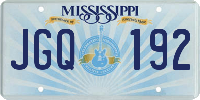 MS license plate JGQ192