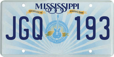 MS license plate JGQ193