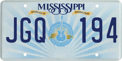 MS license plate JGQ194