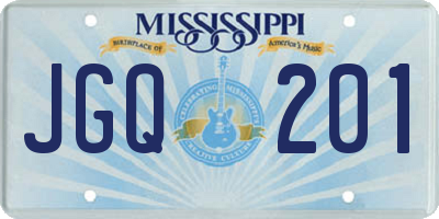 MS license plate JGQ201