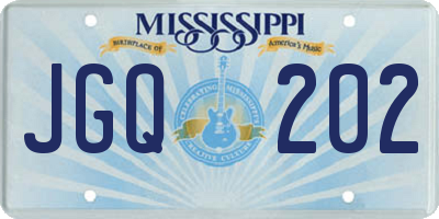 MS license plate JGQ202