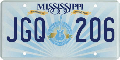MS license plate JGQ206