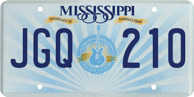 MS license plate JGQ210