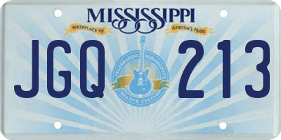 MS license plate JGQ213