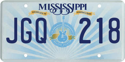 MS license plate JGQ218