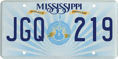 MS license plate JGQ219