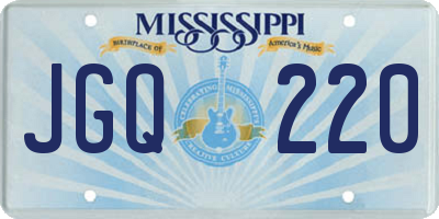 MS license plate JGQ220