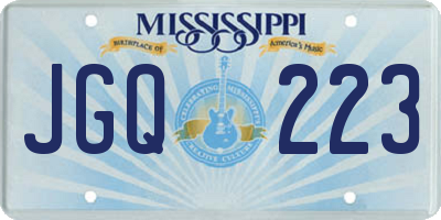 MS license plate JGQ223