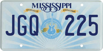 MS license plate JGQ225