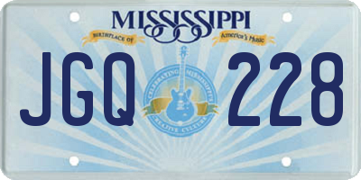 MS license plate JGQ228