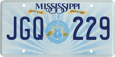 MS license plate JGQ229