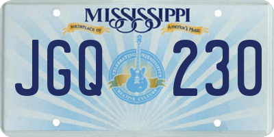 MS license plate JGQ230