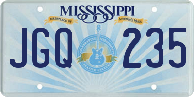 MS license plate JGQ235