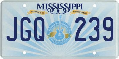 MS license plate JGQ239