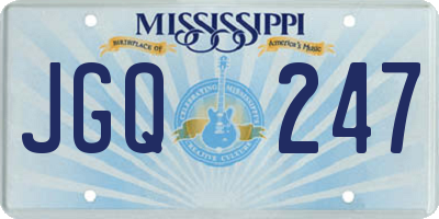 MS license plate JGQ247