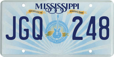 MS license plate JGQ248