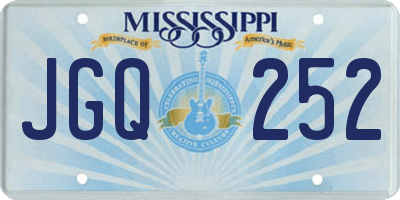 MS license plate JGQ252