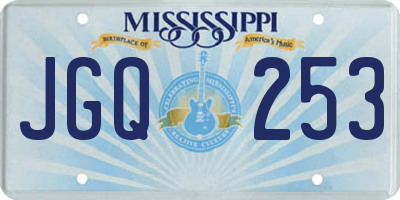 MS license plate JGQ253