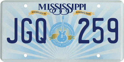 MS license plate JGQ259