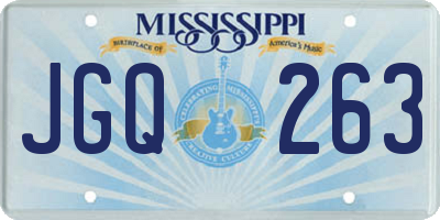 MS license plate JGQ263