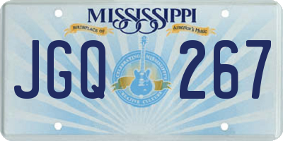 MS license plate JGQ267