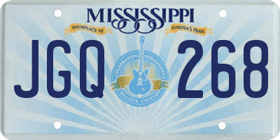 MS license plate JGQ268