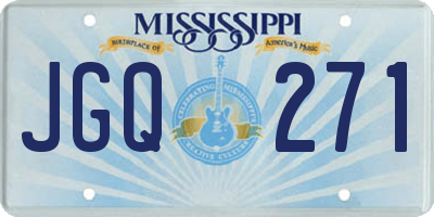 MS license plate JGQ271