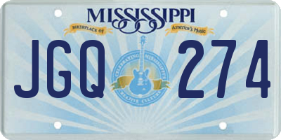 MS license plate JGQ274