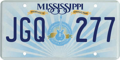 MS license plate JGQ277