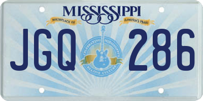 MS license plate JGQ286