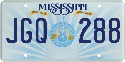 MS license plate JGQ288