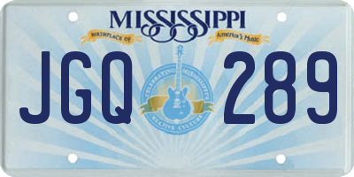 MS license plate JGQ289