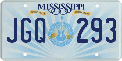 MS license plate JGQ293