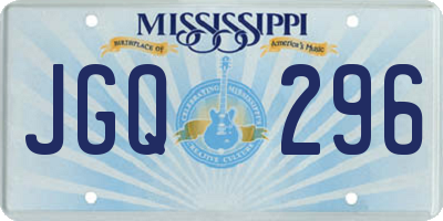 MS license plate JGQ296