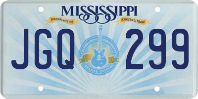 MS license plate JGQ299