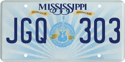 MS license plate JGQ303