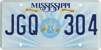 MS license plate JGQ304