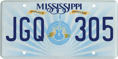 MS license plate JGQ305