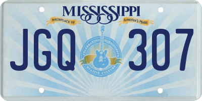 MS license plate JGQ307