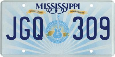 MS license plate JGQ309