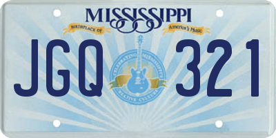 MS license plate JGQ321