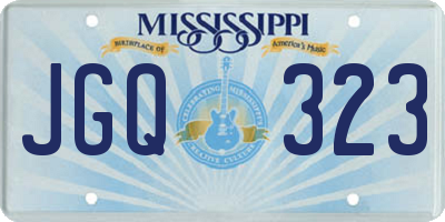 MS license plate JGQ323