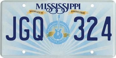 MS license plate JGQ324